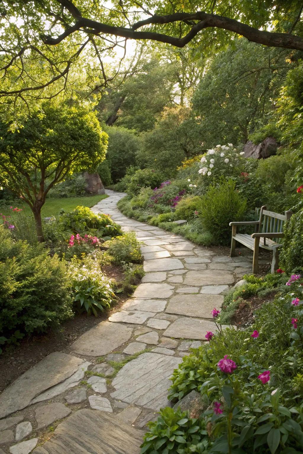 A meandering sandstone pathway inviting exploration and discovery.