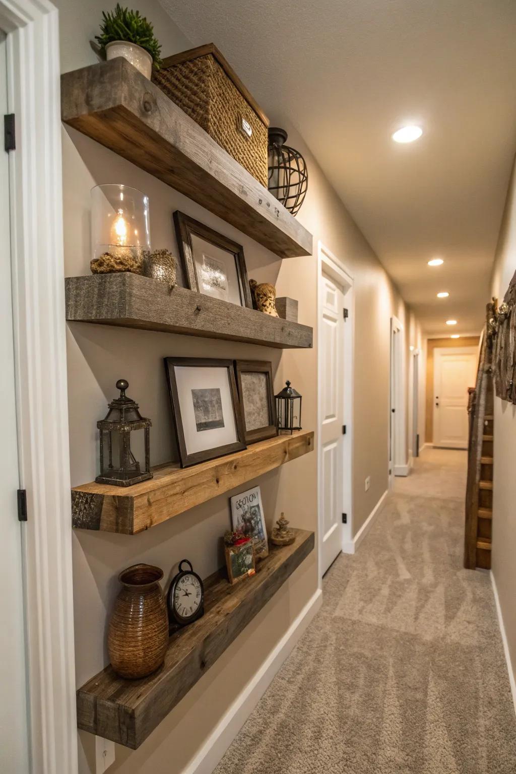 Enrich your passageway using textured ledge surfaces.