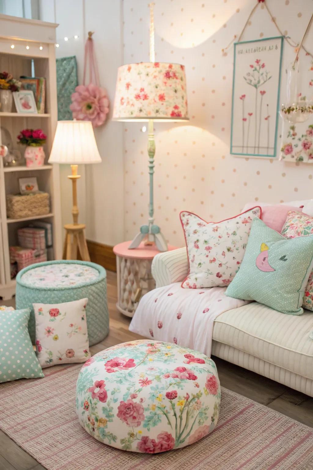 Quirky florals add a playful touch to your home.