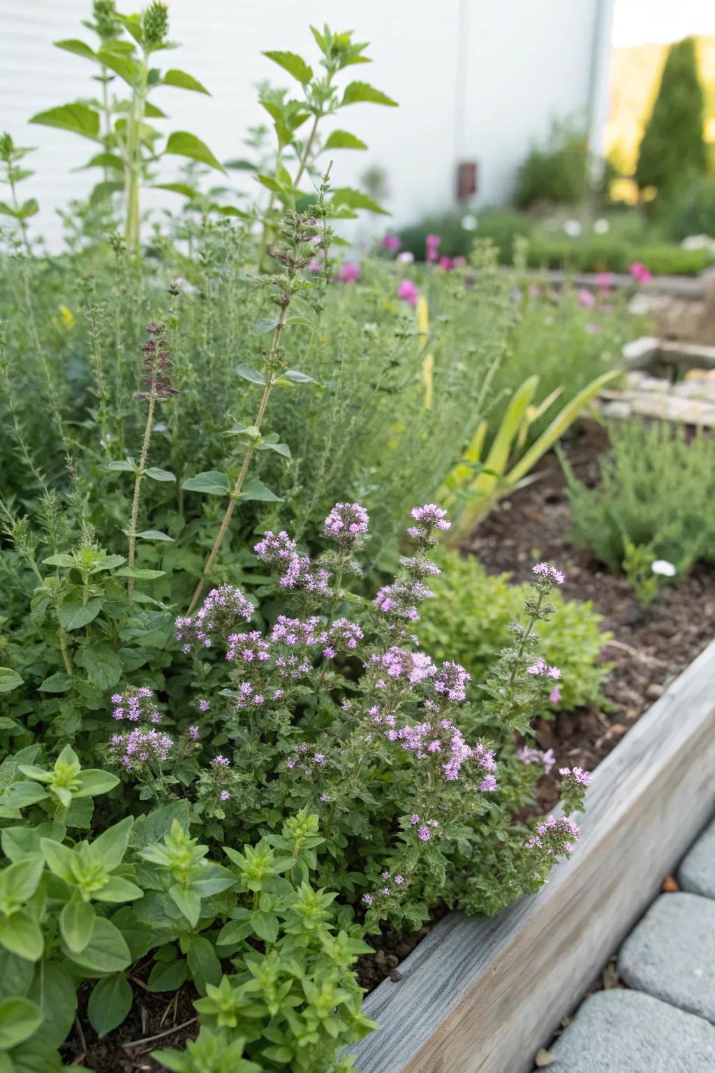 Fragrant herbs adding fragrance and flavor to the garden.