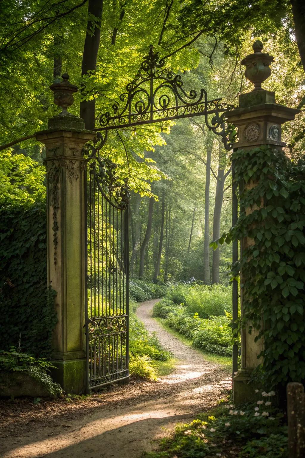 A secret garden entrance that sparks curiosity and exploration.