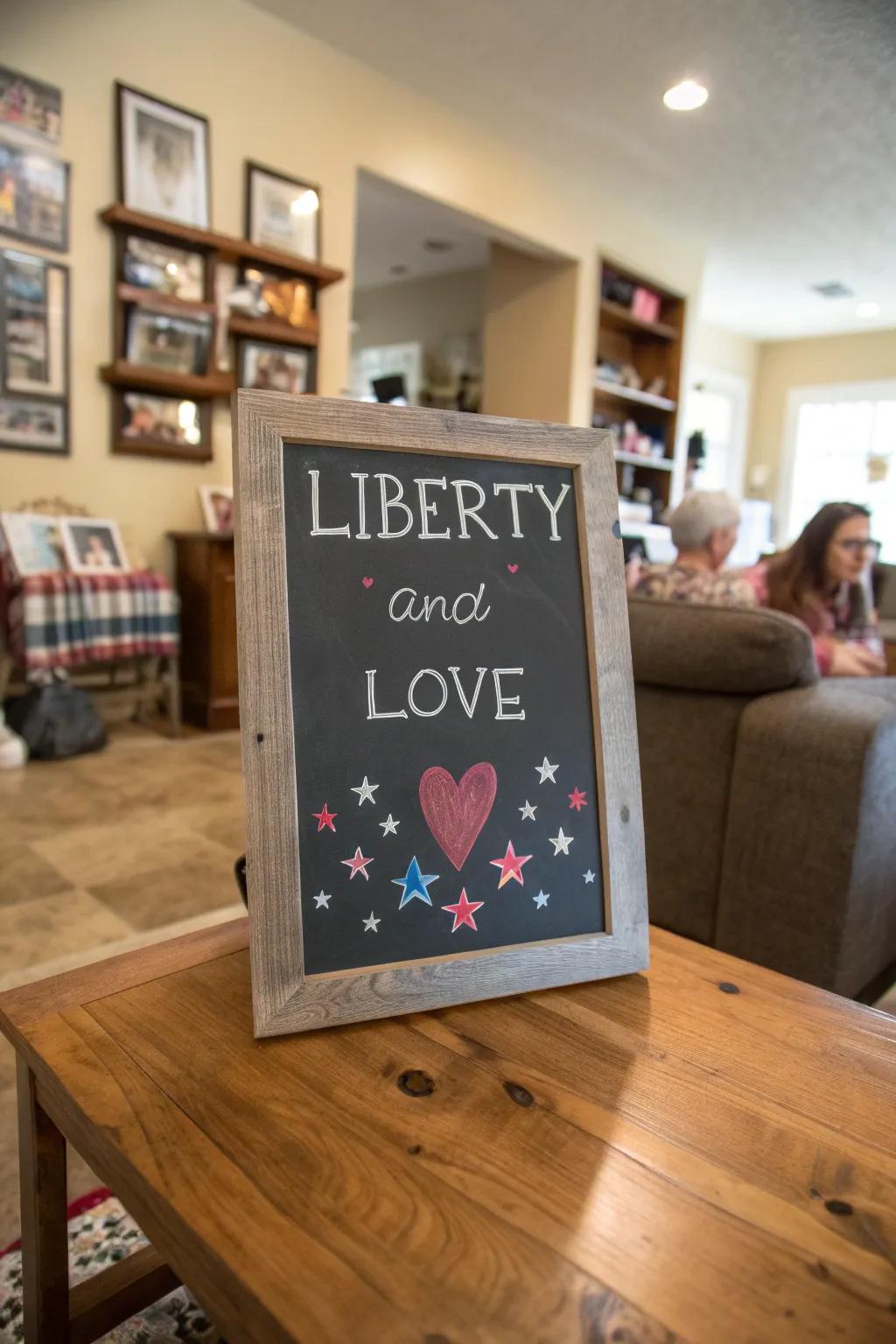 'Liberty and Fondness' brings warmth to this chalkboard art.