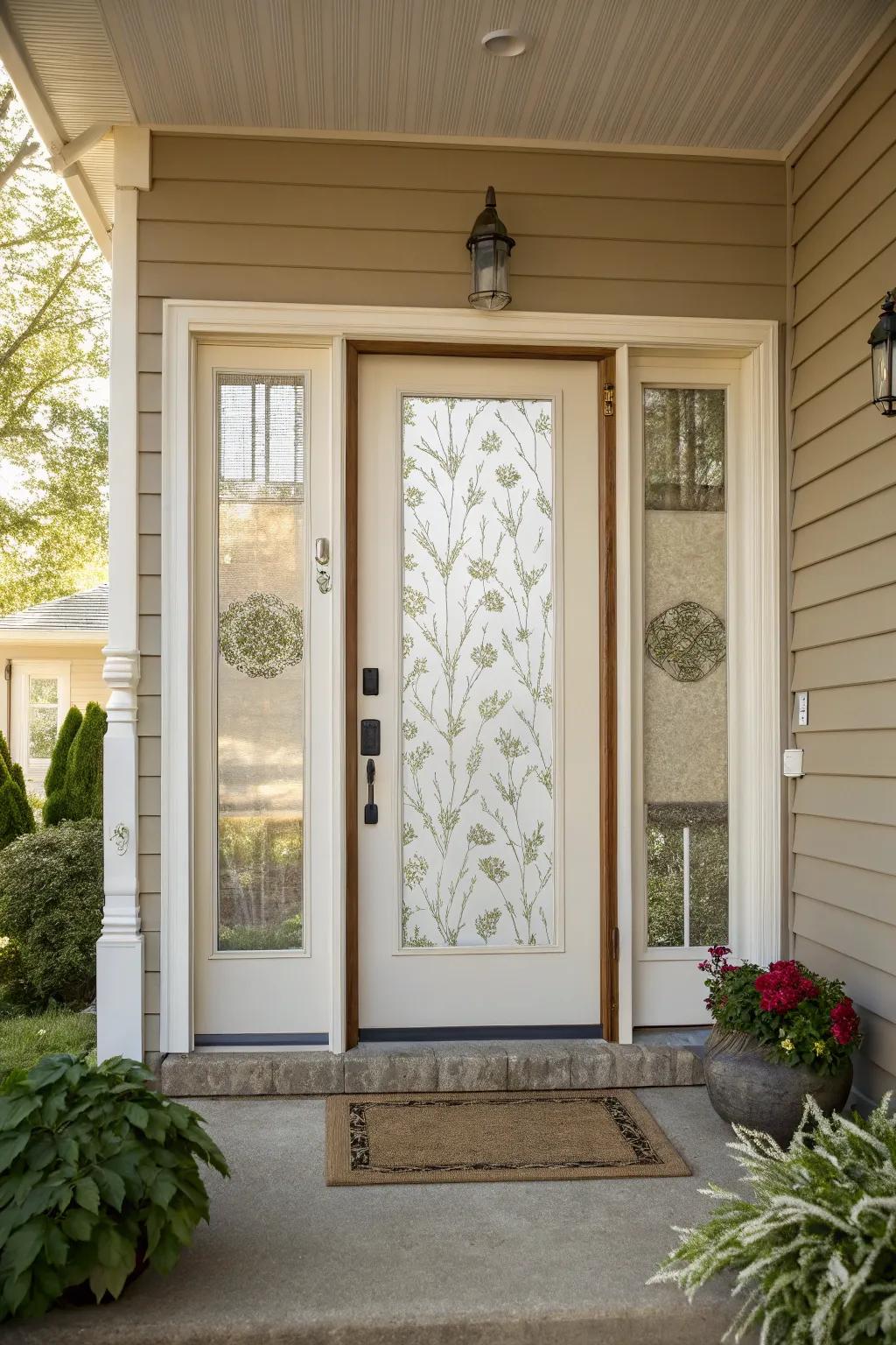 Outside privacy screens that boost seclusion and style at the entrance.