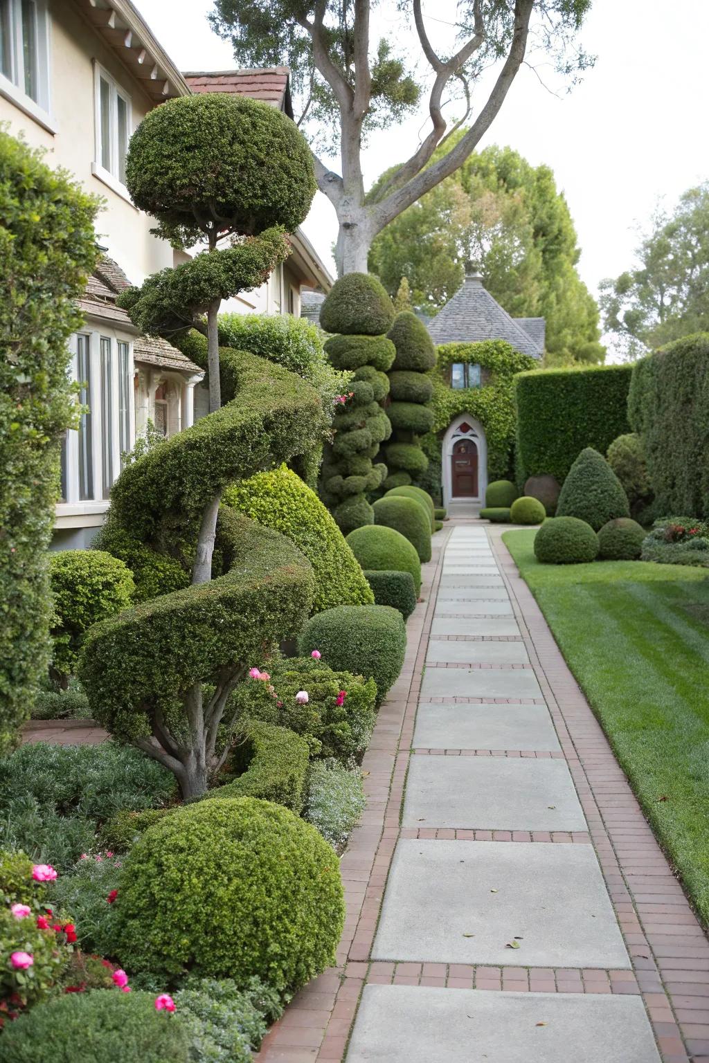 Shaped greenery introduces an element of artistry and formality to your garden.
