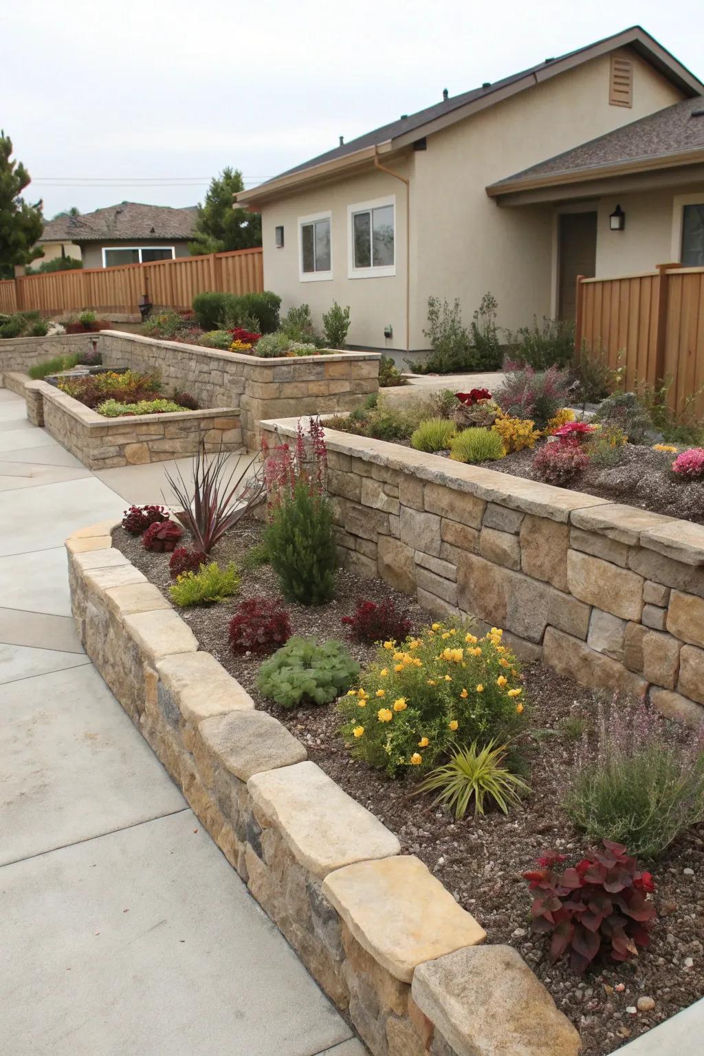 Rock facades add structure and charm.