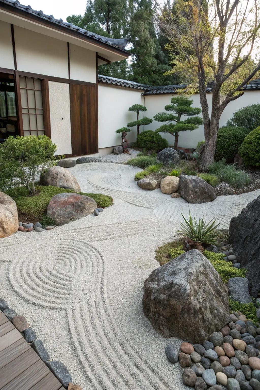 A Calm garden offers serenity and beauty.