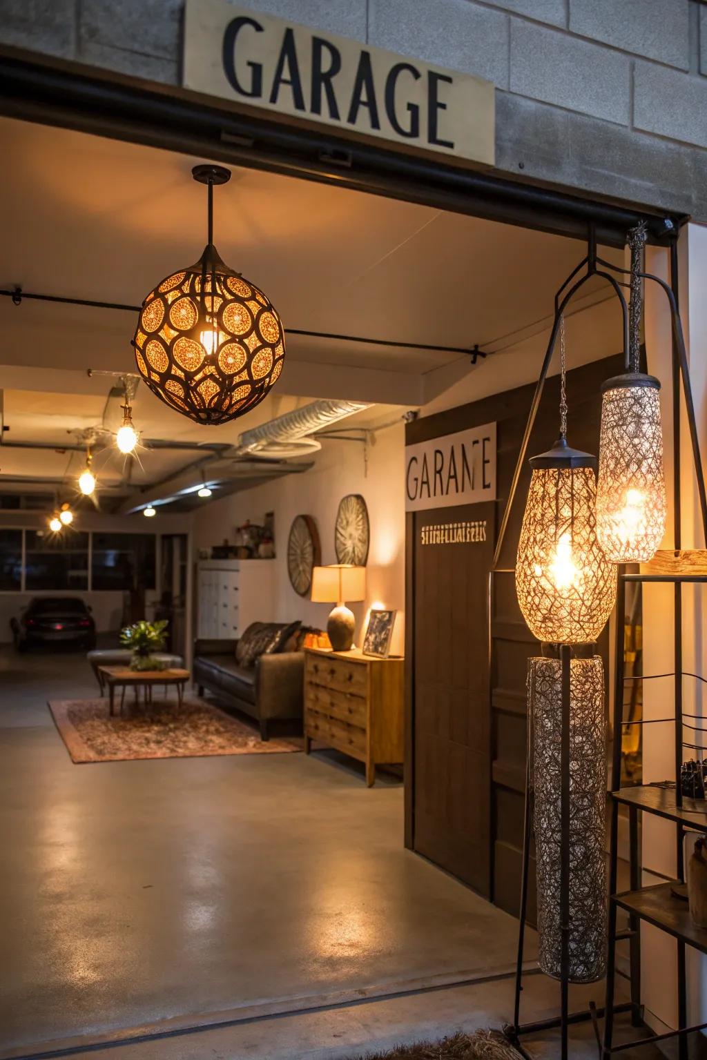 Artistic illumination fixtures impart panache and practicality.