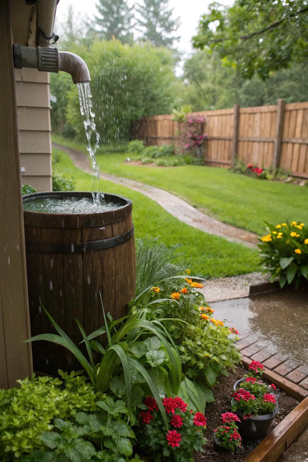 Rain barrels are a clever approach to save water and care for your plants.
