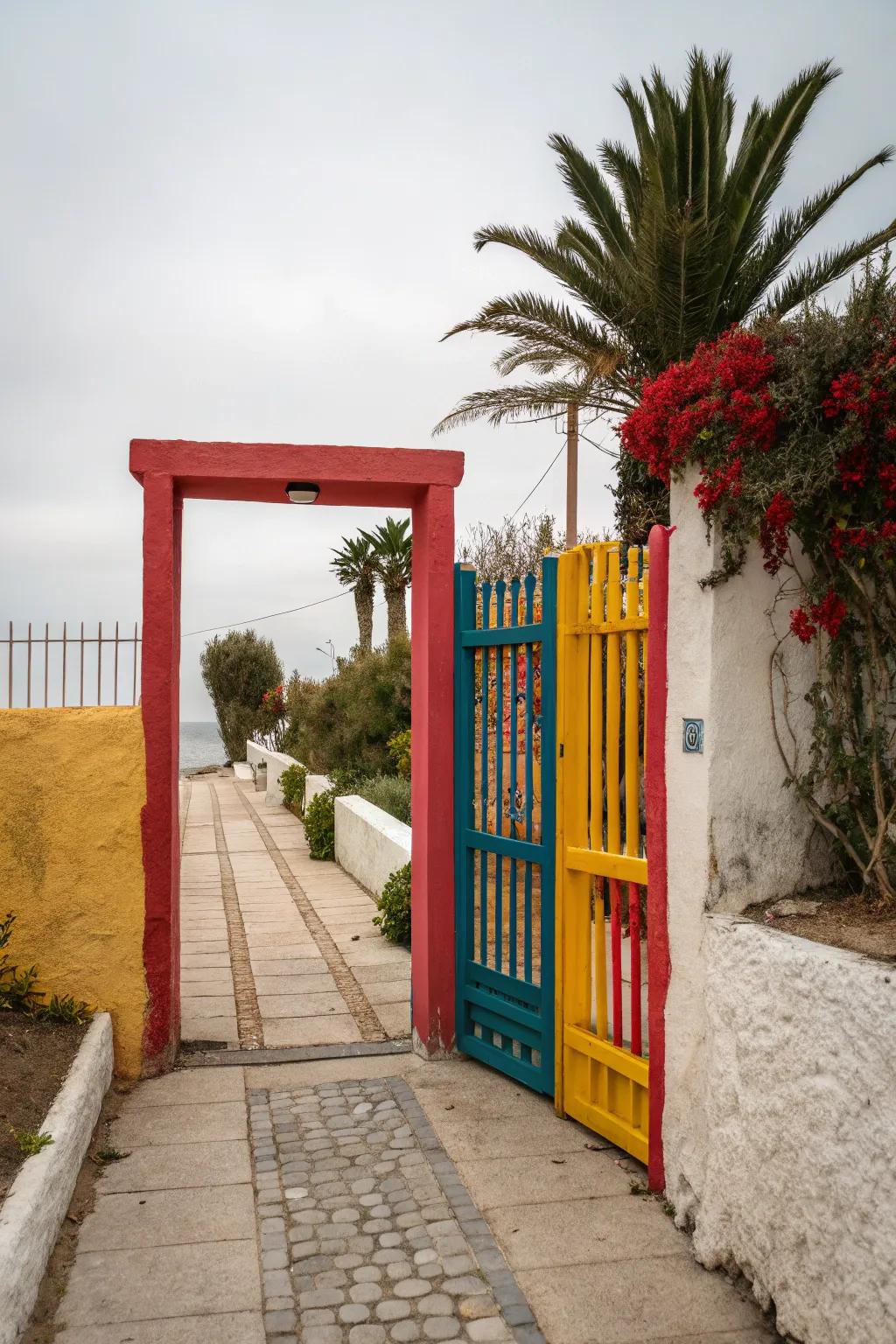 Gate entrance featuring a vibrant color boost.