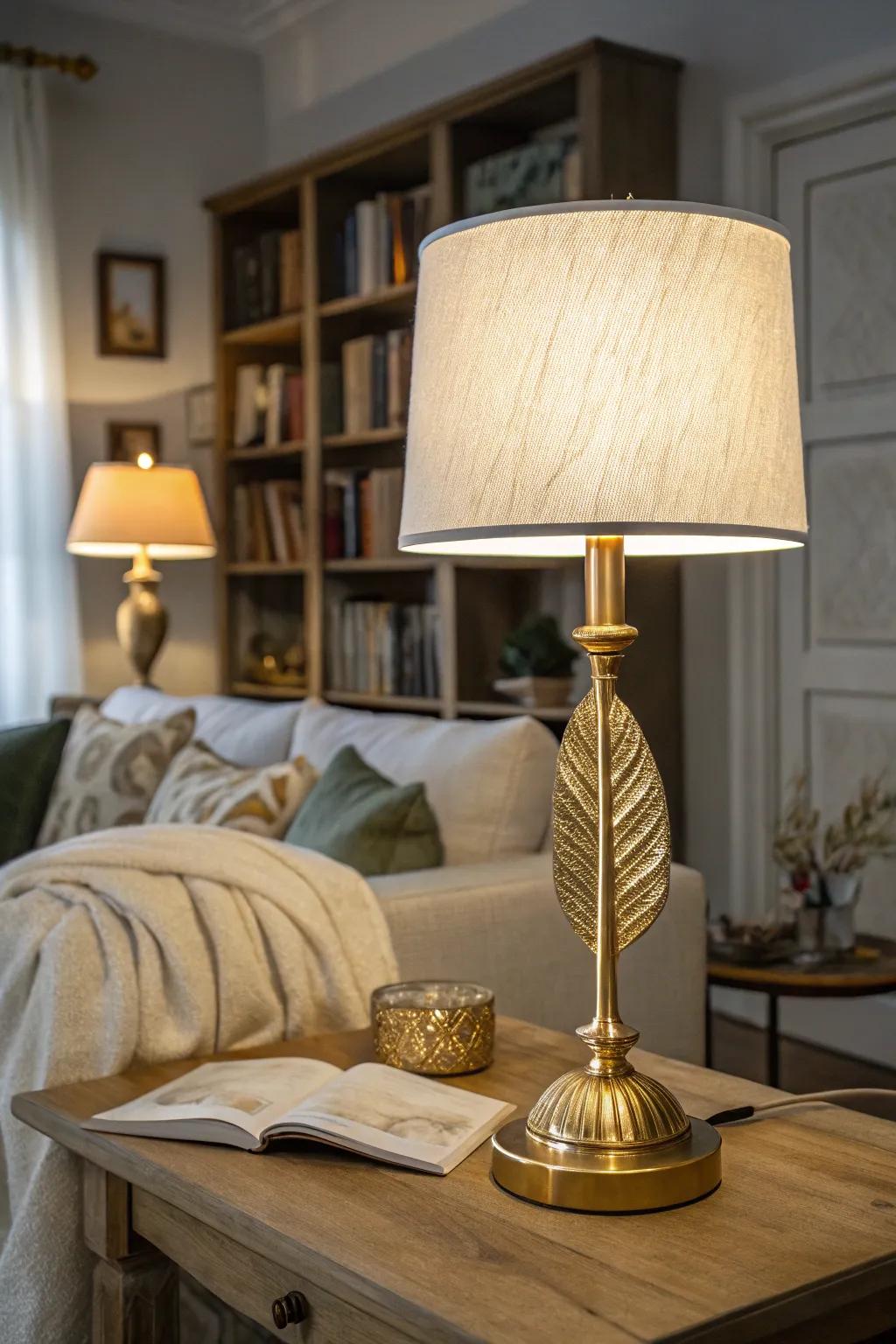 Enliven your area with lamp bodies enrobed in gold.