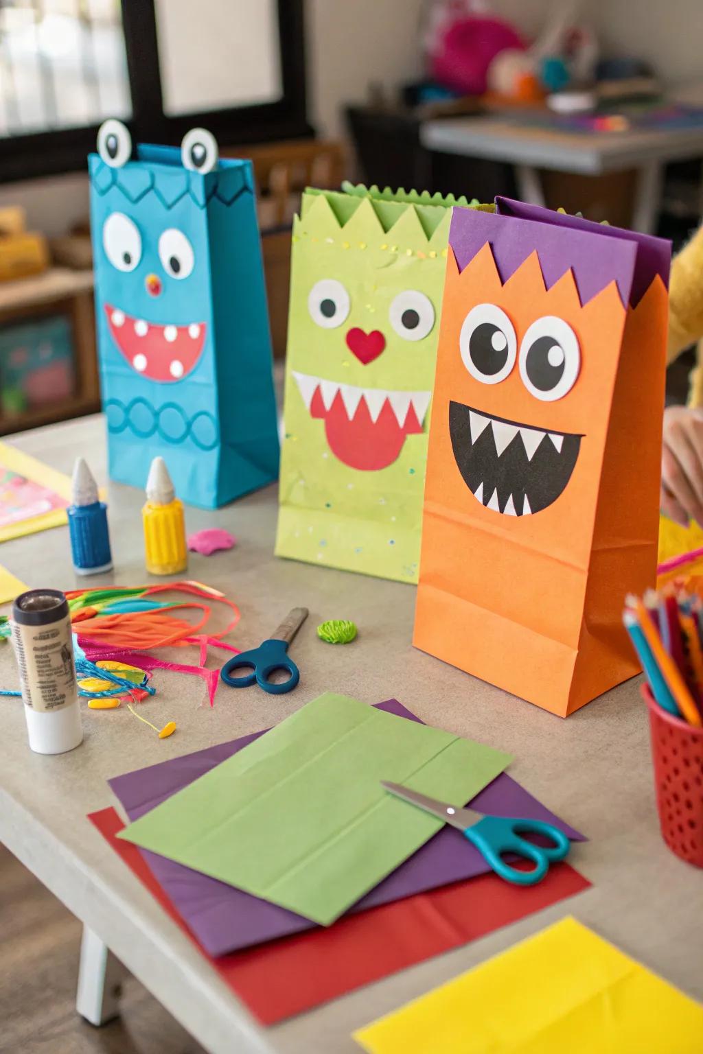 Paper pouch monster puppets ignite inventiveness and delight