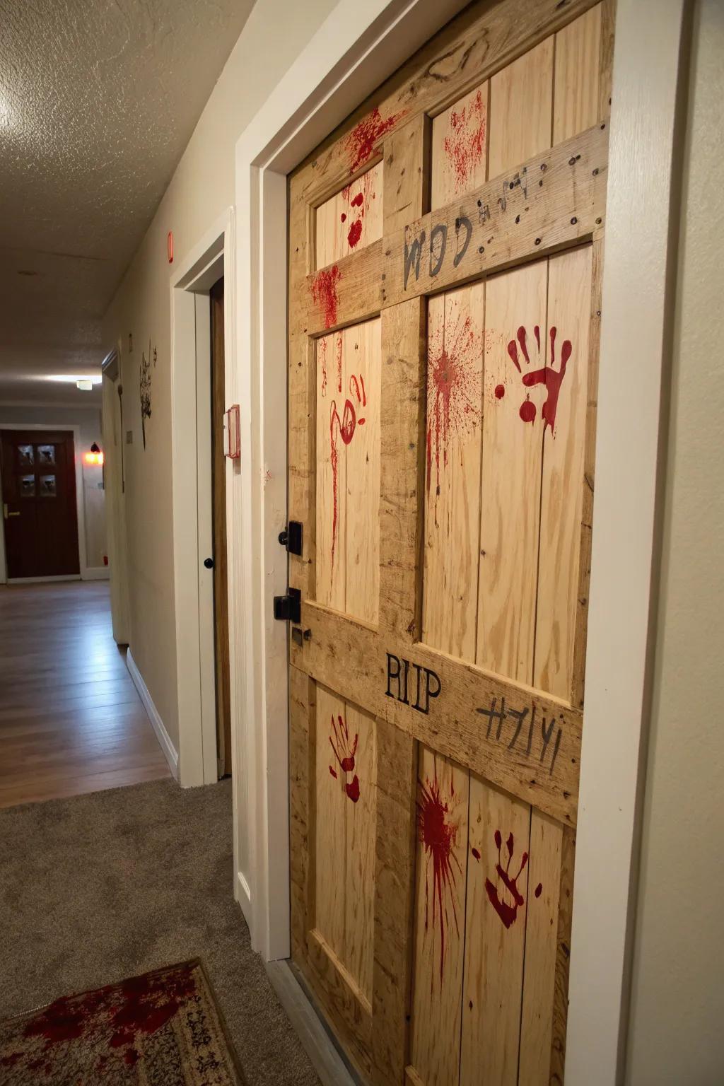 Survive the undead doomsday using this inventive door decoration.