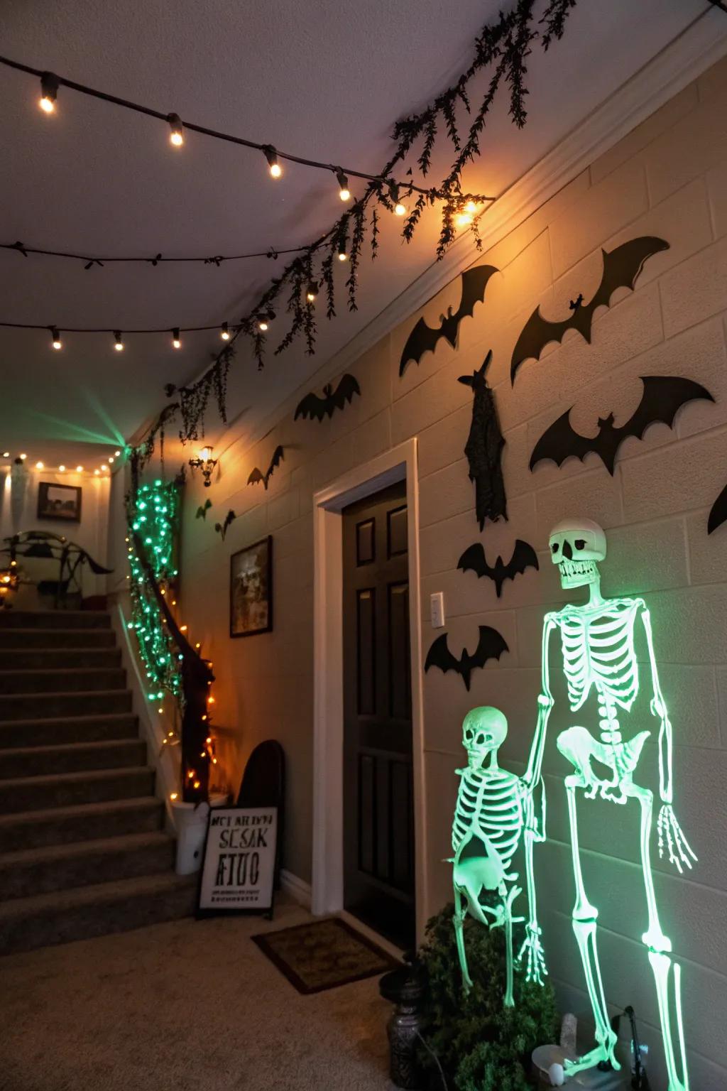 Delight guests with glow-in-the-dark decor.