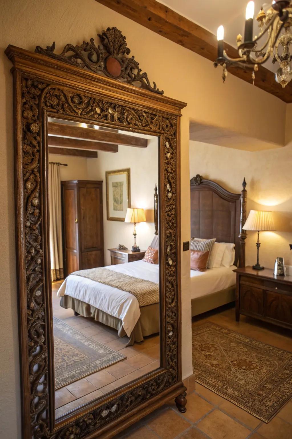 Antique reflectors reflect light and mystery.