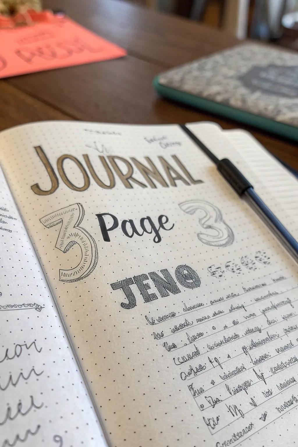 Three-dimensional lettering enriches your titles.