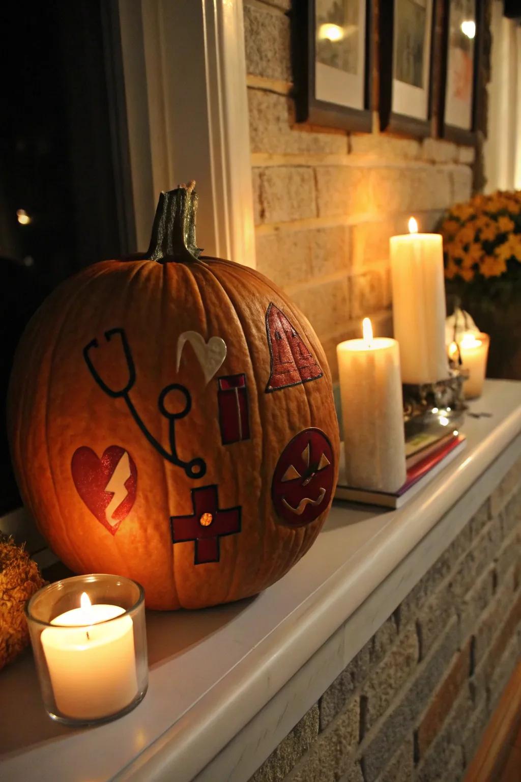 Complex medical carvings that elevate your pumpkin decor with skill and creativity.