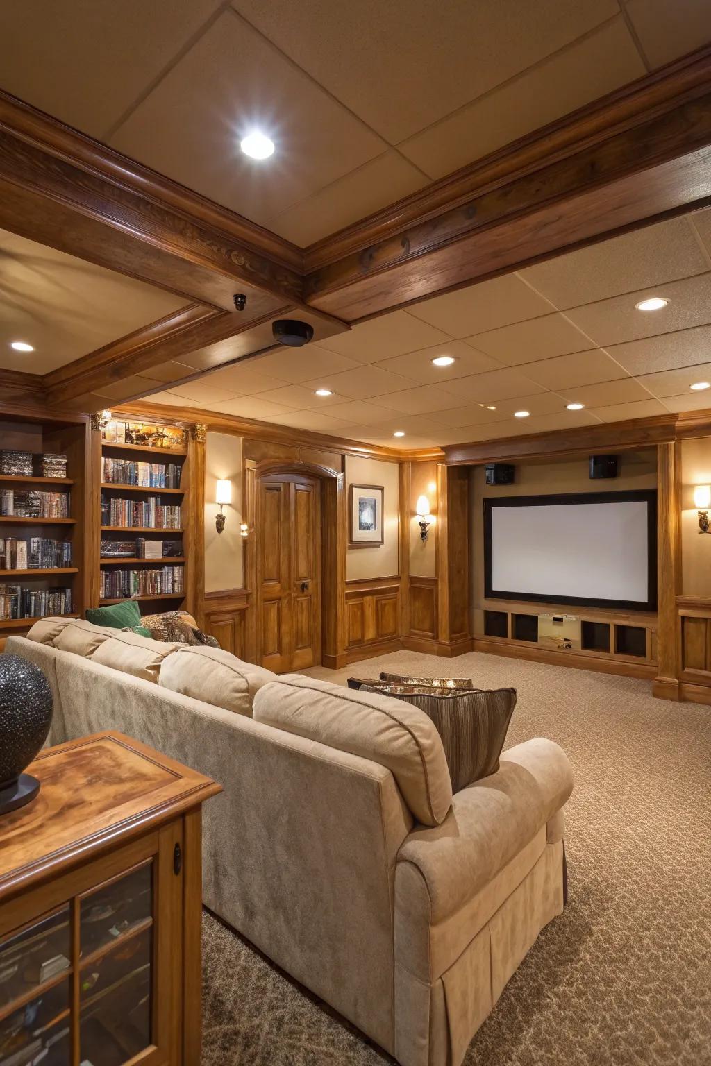 A private home cinema hidden away for ultimate entertainment.