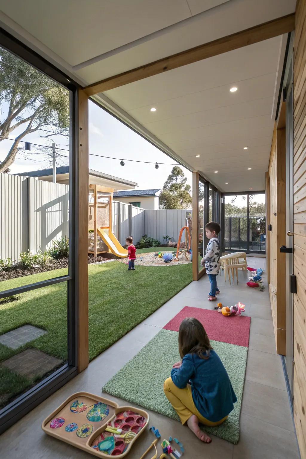 Seamless integration of indoor and outdoor spaces for varied activities.
