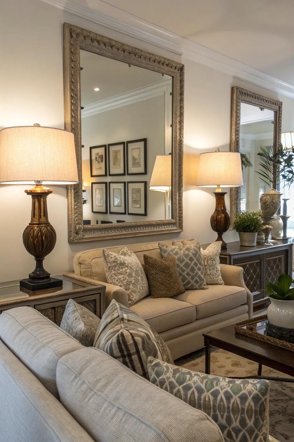 Mirrors are ideal to expand and brighten spaces.