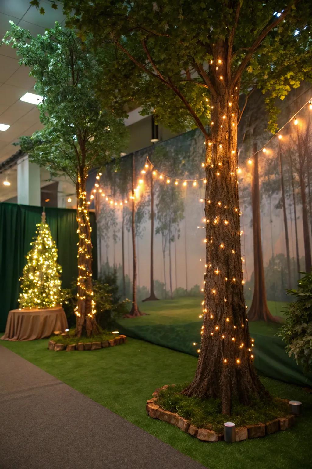 Step into a fantasy world using a fairy tale forest setup.