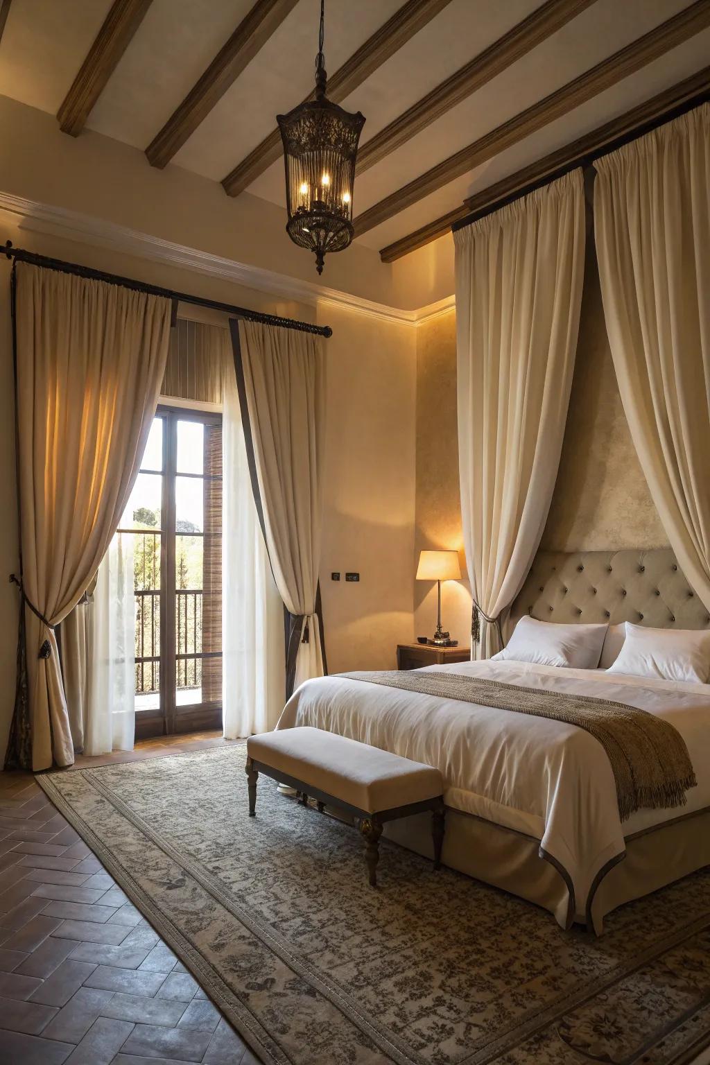 Full-length drapery enhances window style.