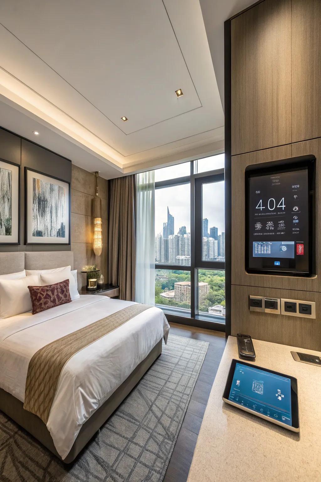 Smart tech makes hotel rooms more comfy and personal.