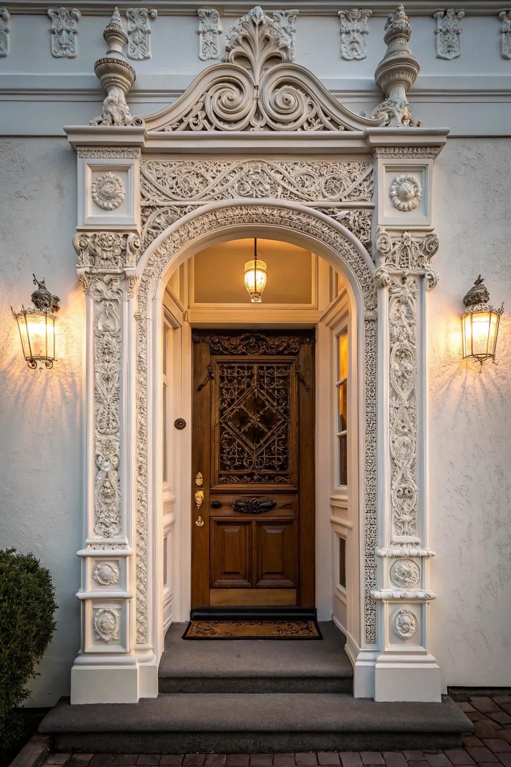 Ornamental bordering infusing sophistication and panache.