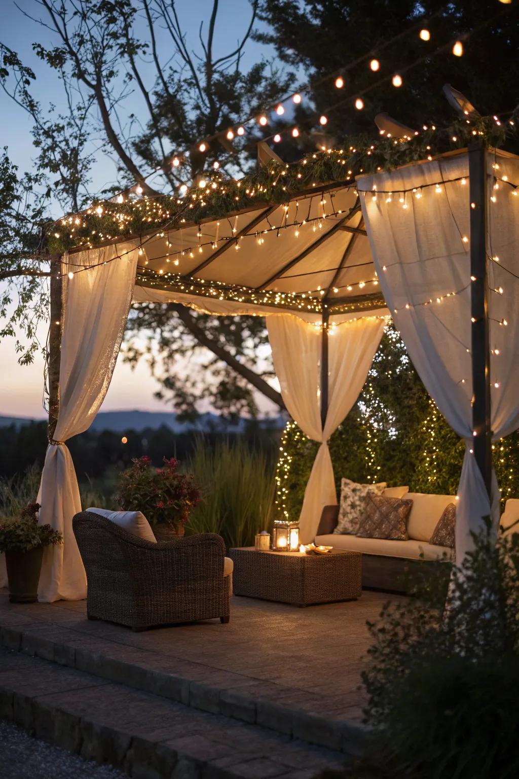 A fairy light canopy adds enchantment to your party.