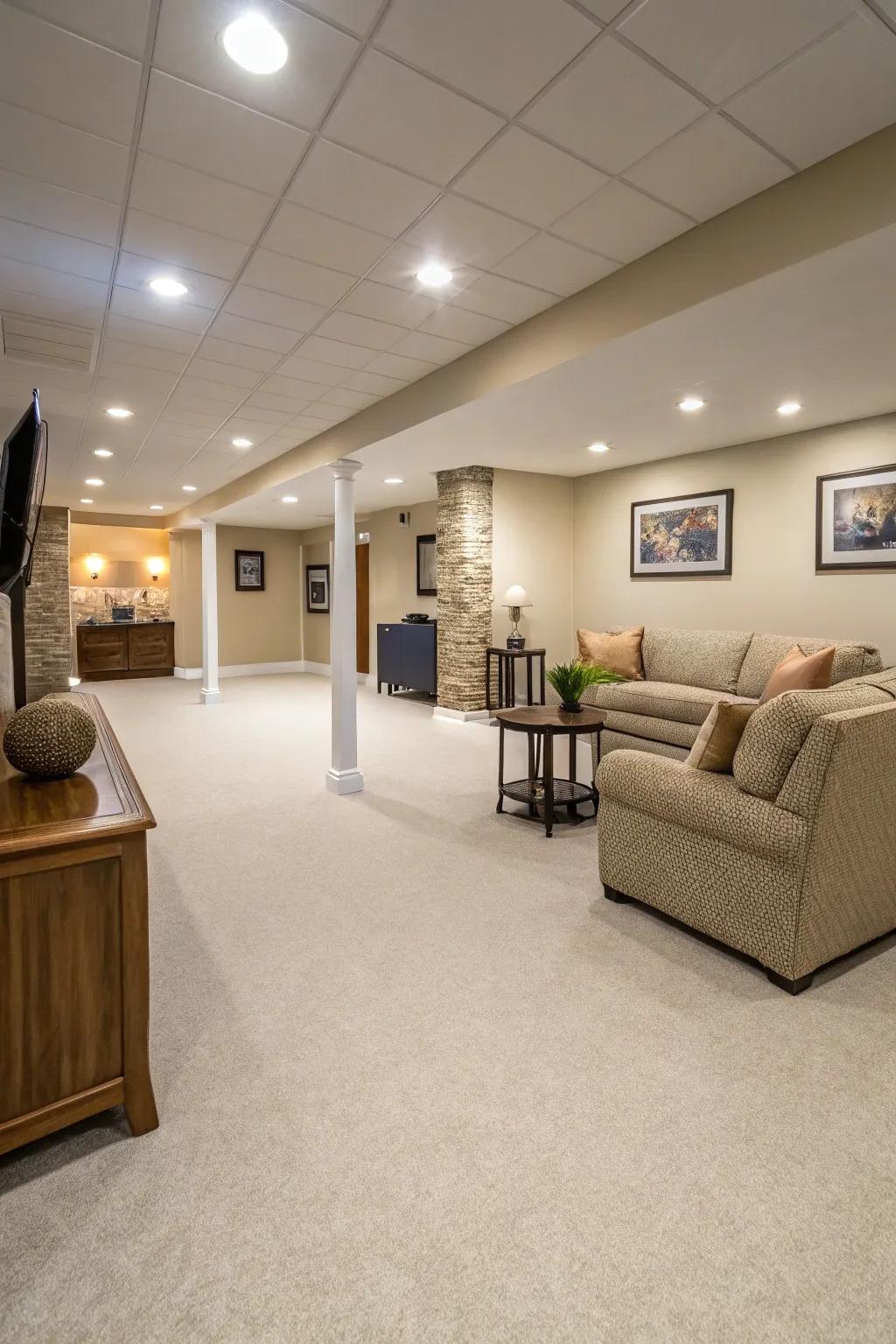 Sheet covering presents seamless and cost-effective flooring.