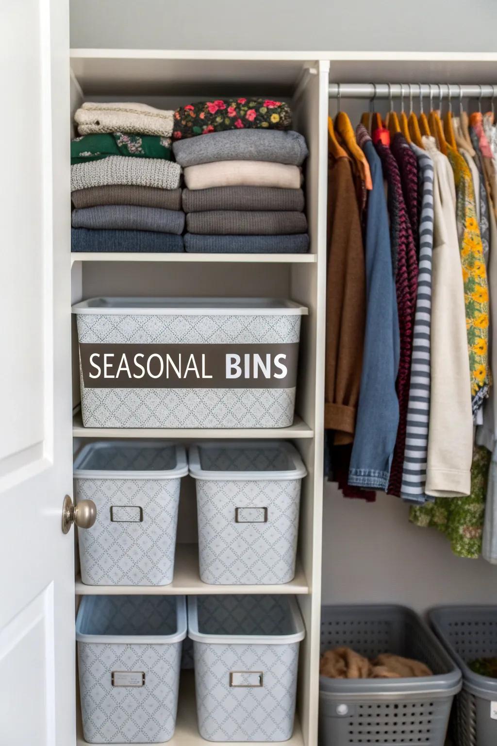 Make changing your wardrobe for the season easier with a spot just for that.