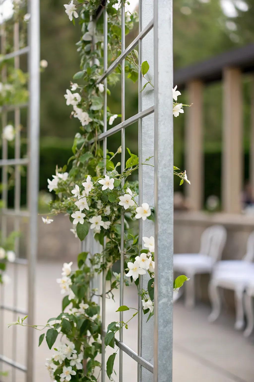 Combine modern style with natural beauty utilizing metal frames.