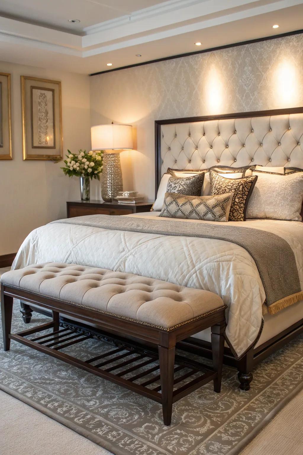 A bench brings style and practicality together.