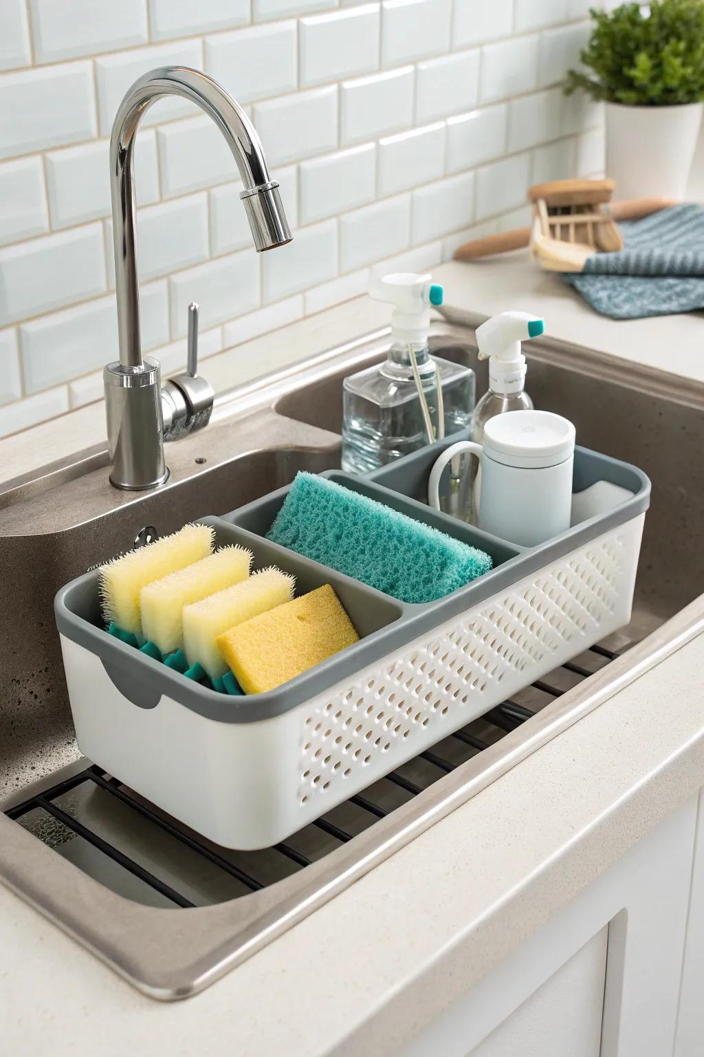 Keep everything dry and clean with a drip tray-equipped station.