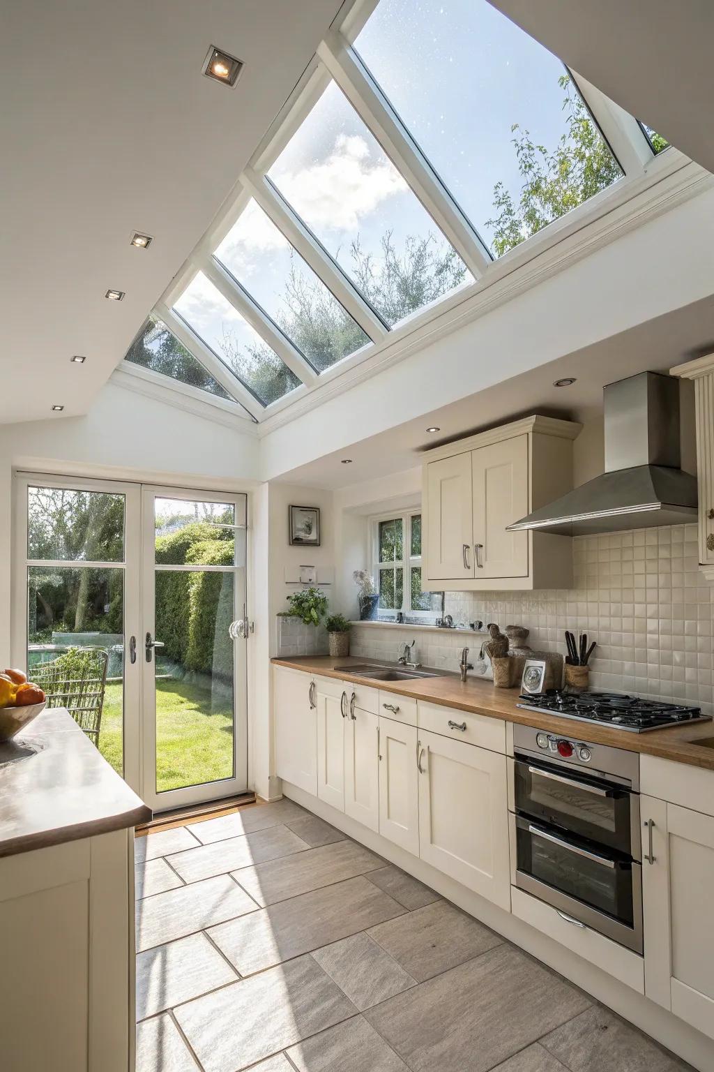Openable overhead windows make the air better.