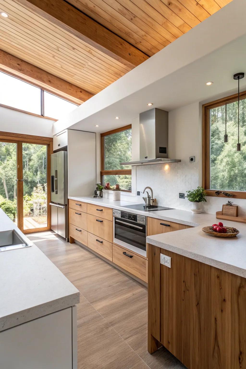 Eco-friendly synthetics offer sustainable style for modern kitchens.