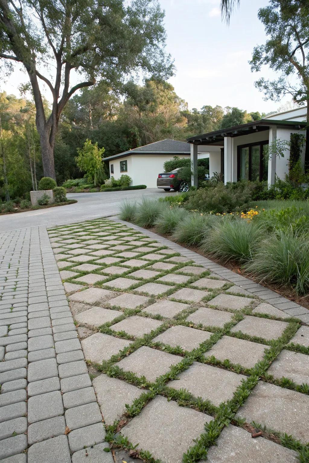 Permeable pavers offer an eco-friendly and stylish solution for driveways.