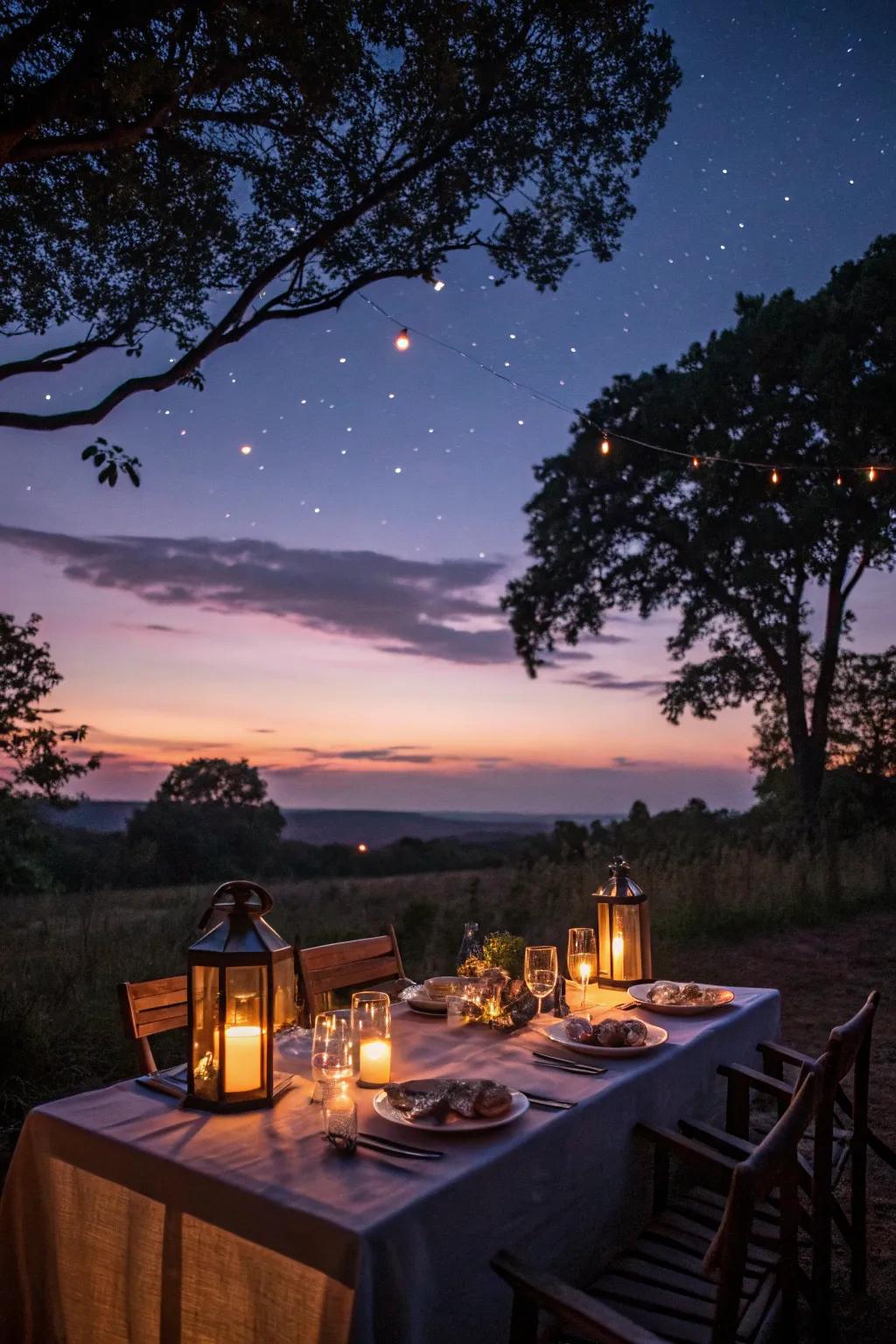 Luminaries amplify the magic of open-air eating experiences.