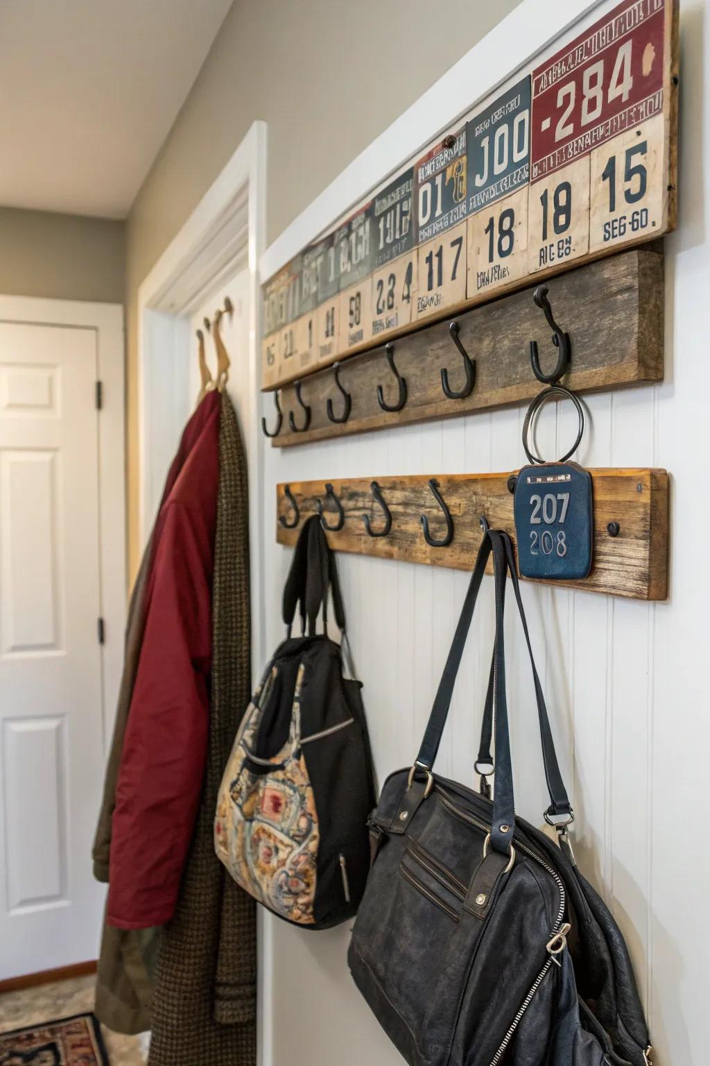 Functional and stylish, an auto tag coat organizer is a great entryway addition.