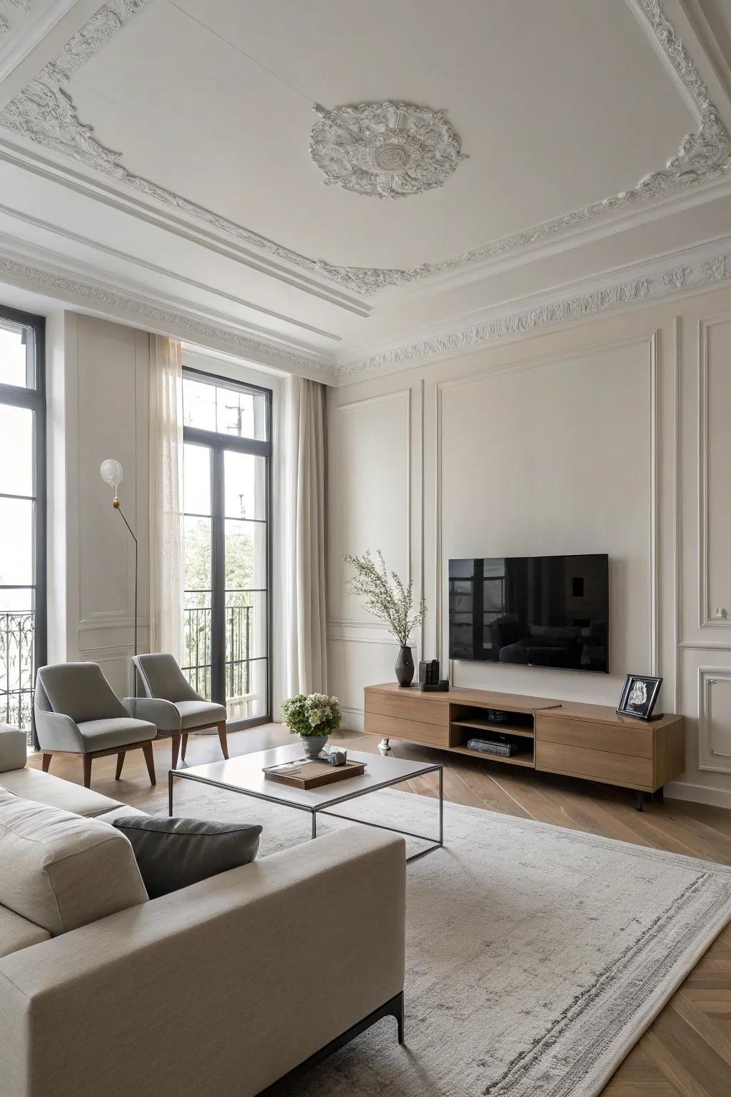 Ultra-thin crown molding for minimalist elegance.