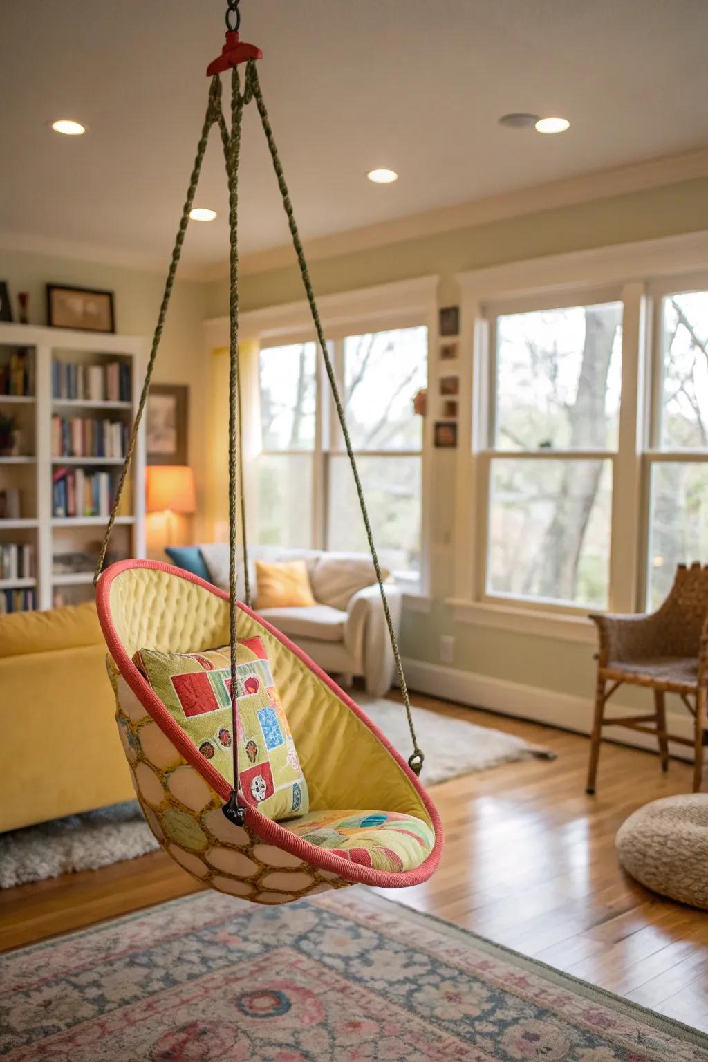 Fun furniture adds a playful touch to a living area.