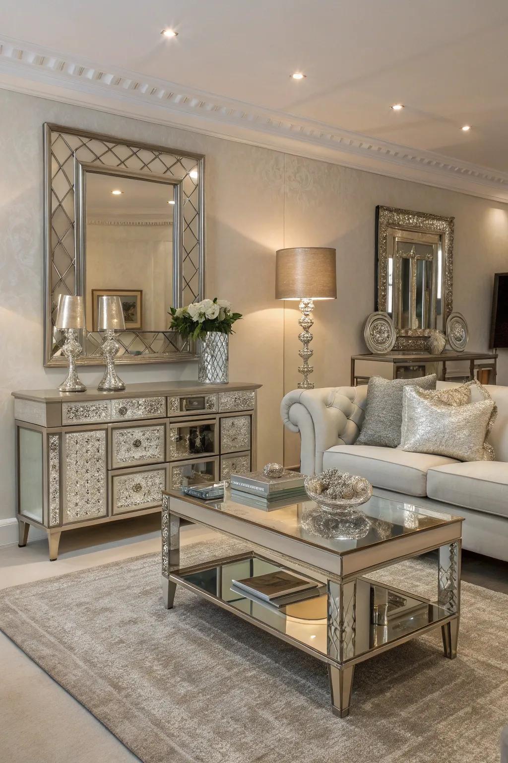 Enhance your decor with the subtle shine of mirrored furniture.