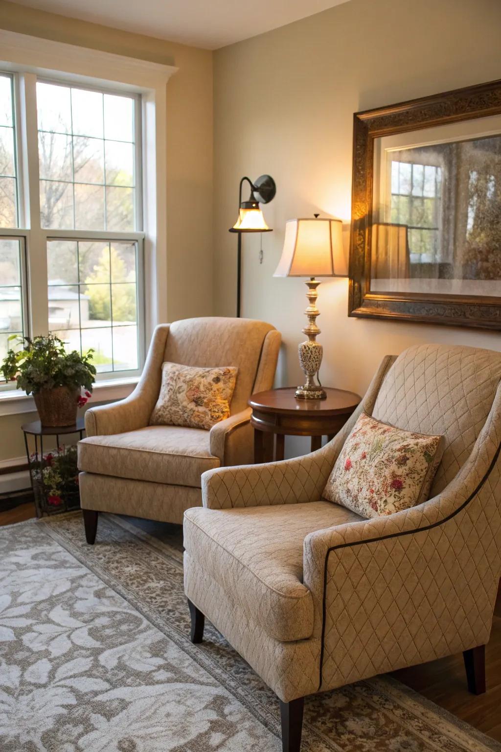 Ambient illumination brings focus and a sense of warmth.