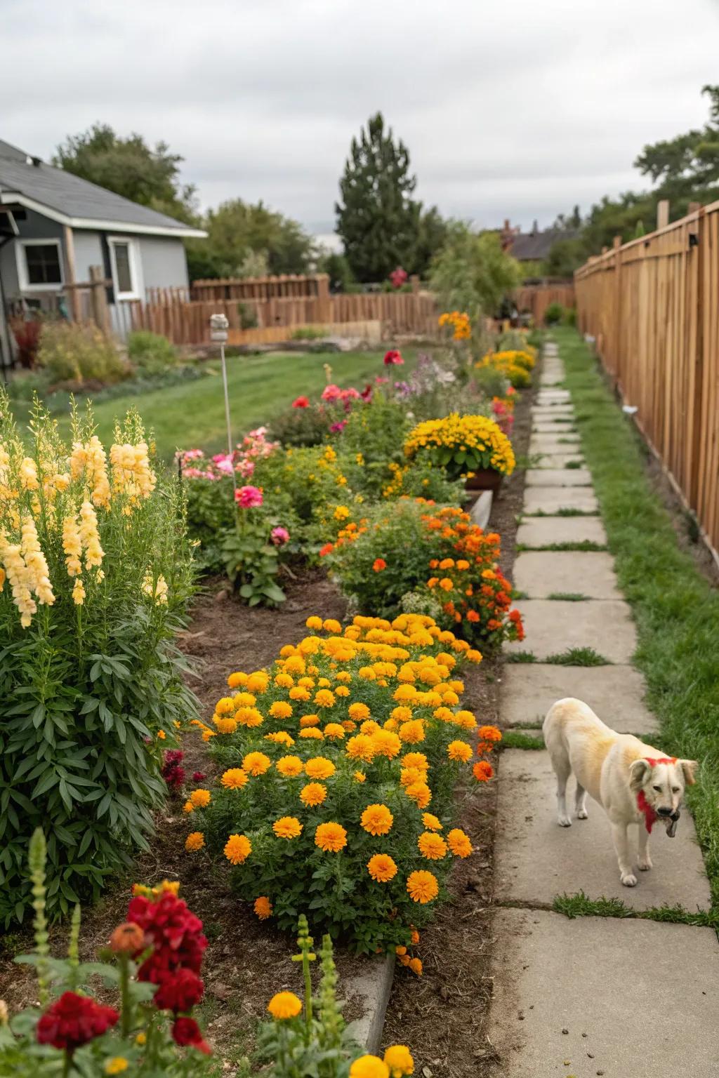 Bright, non-toxic plants that thrive in a pet-friendly garden.