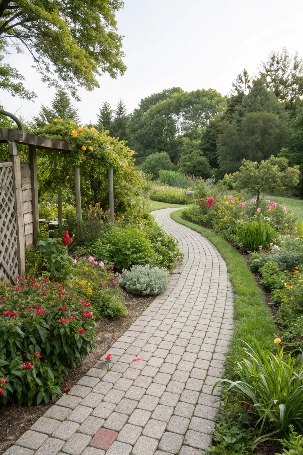 Water-permeable stones deliver eco-friendly beauty to garden paths.