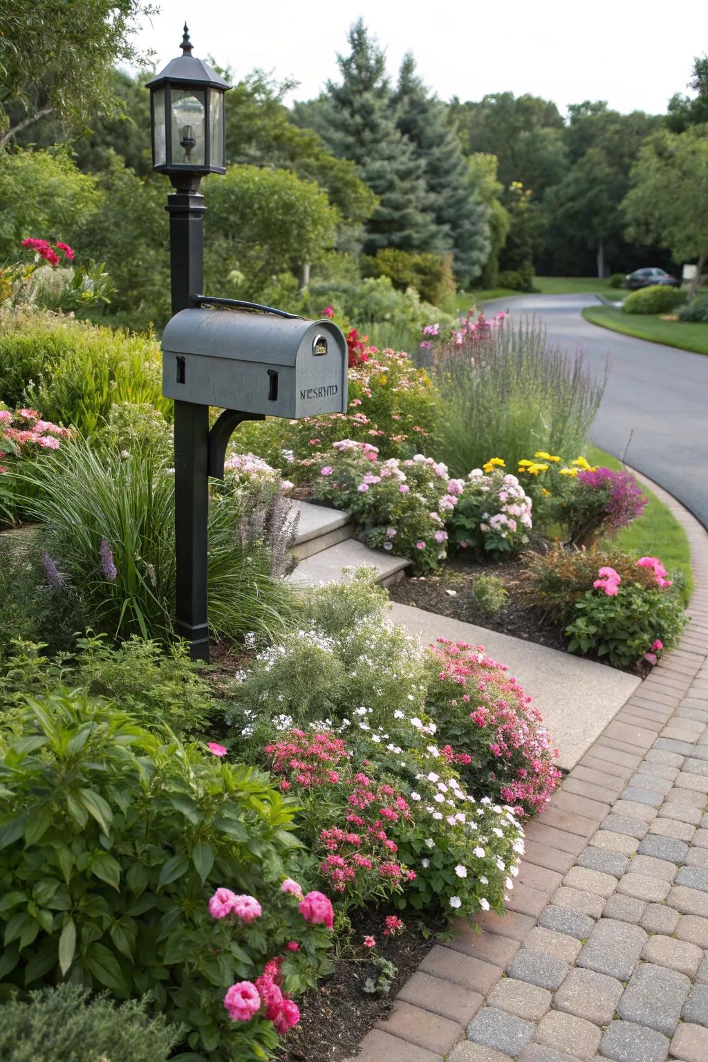 Layered planting enhances the depth and dimension of your mailbox landscape.