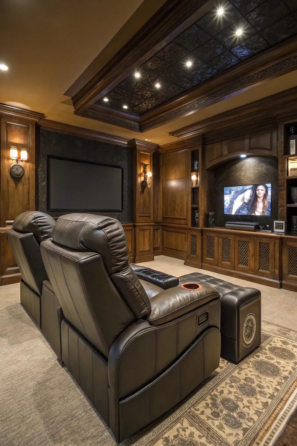 Immerse yourself with a recliner with built-in speakers.