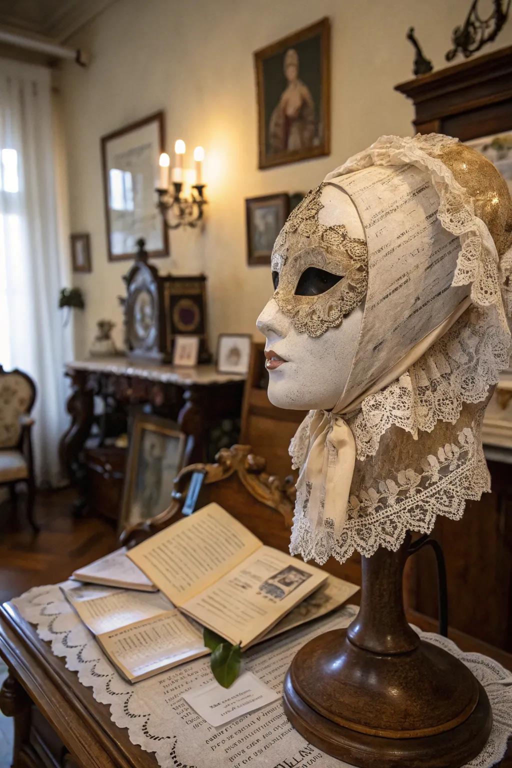 A vintage mask artwork that delivers lasting charm to any space.