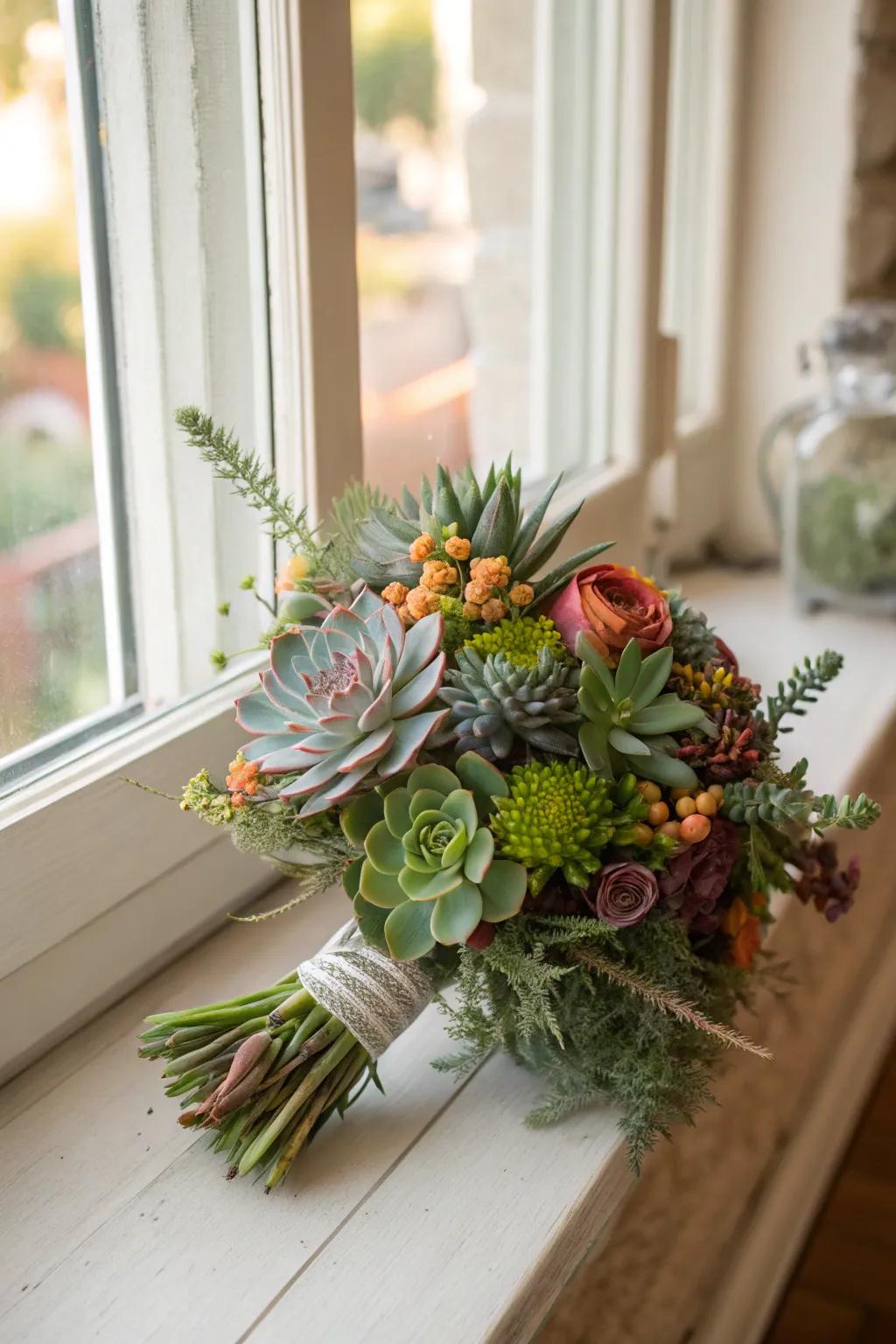 Garden greens bouquet, a refreshing gift for nature lovers.