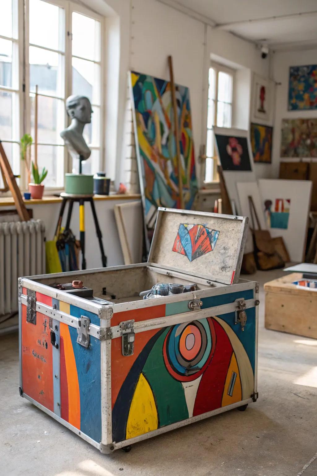 Abstract art transforms your trunk into a unique masterpiece.