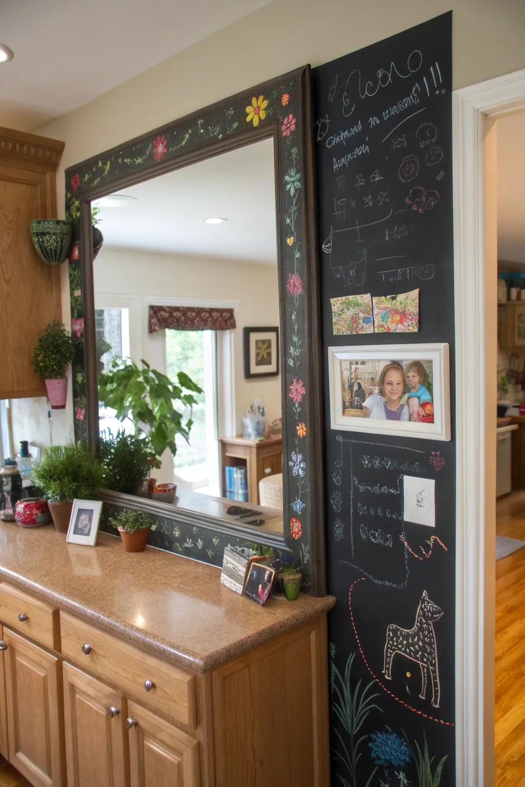 Slate coating turns your mirror into an interactive canvas.